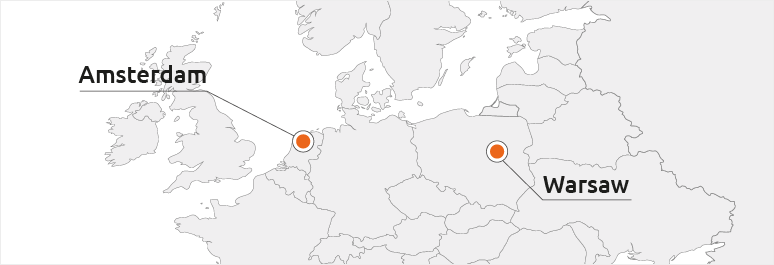 Location in Warsaw and Amsterdam